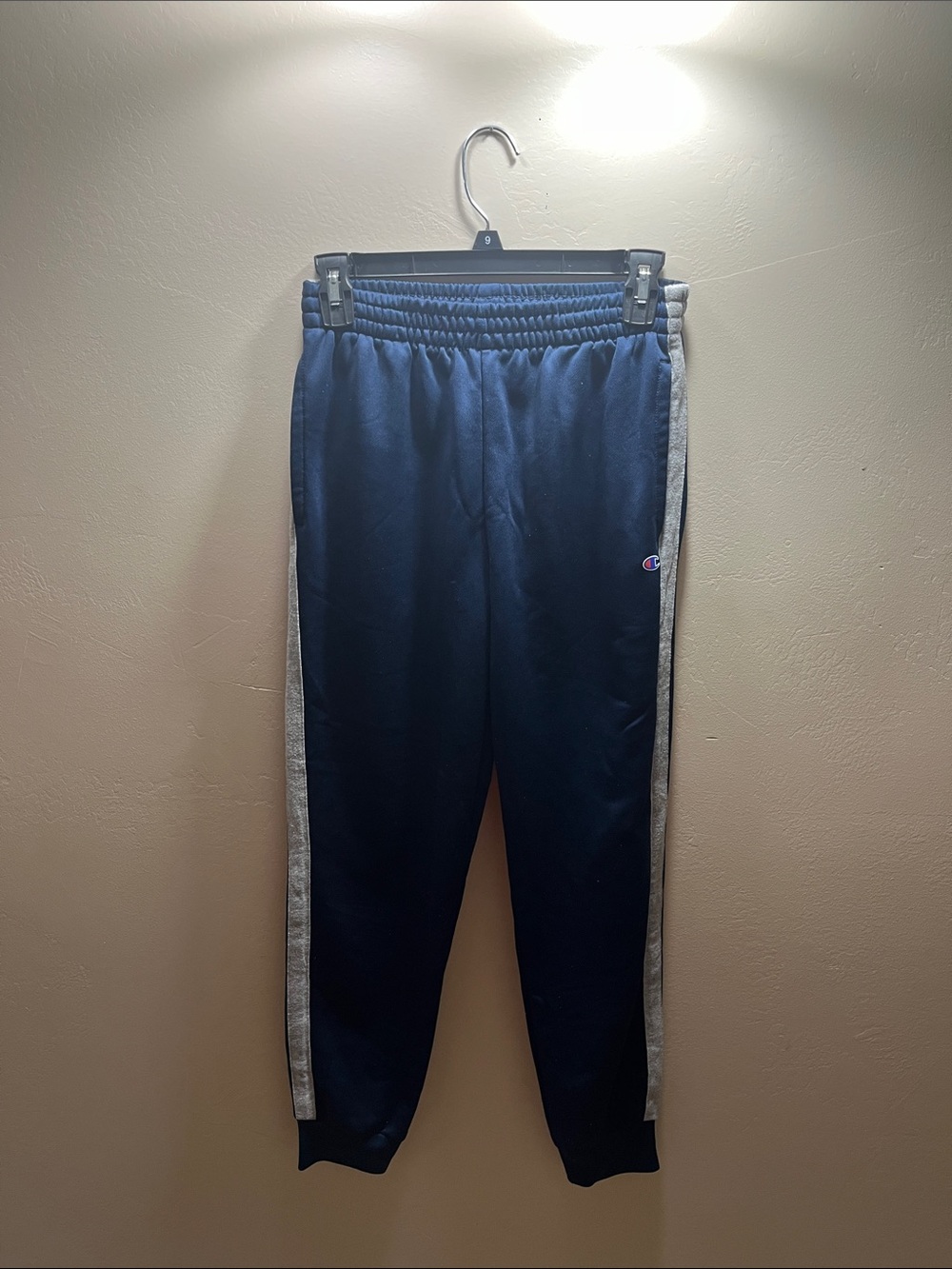 Champion Navy Joggers with Gray Side Panels